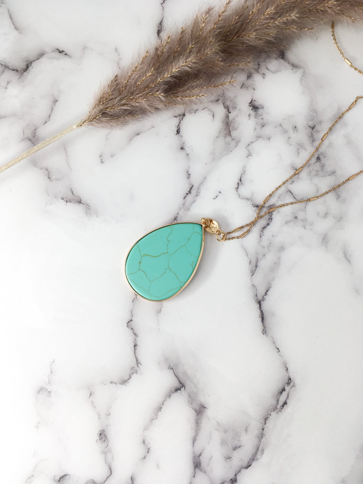 Turquoise teardrop necklace