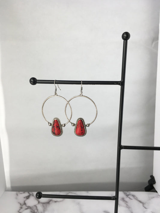 Red Western Earrings