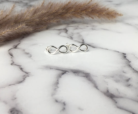 Sterling Silver Infinity Stud Earring