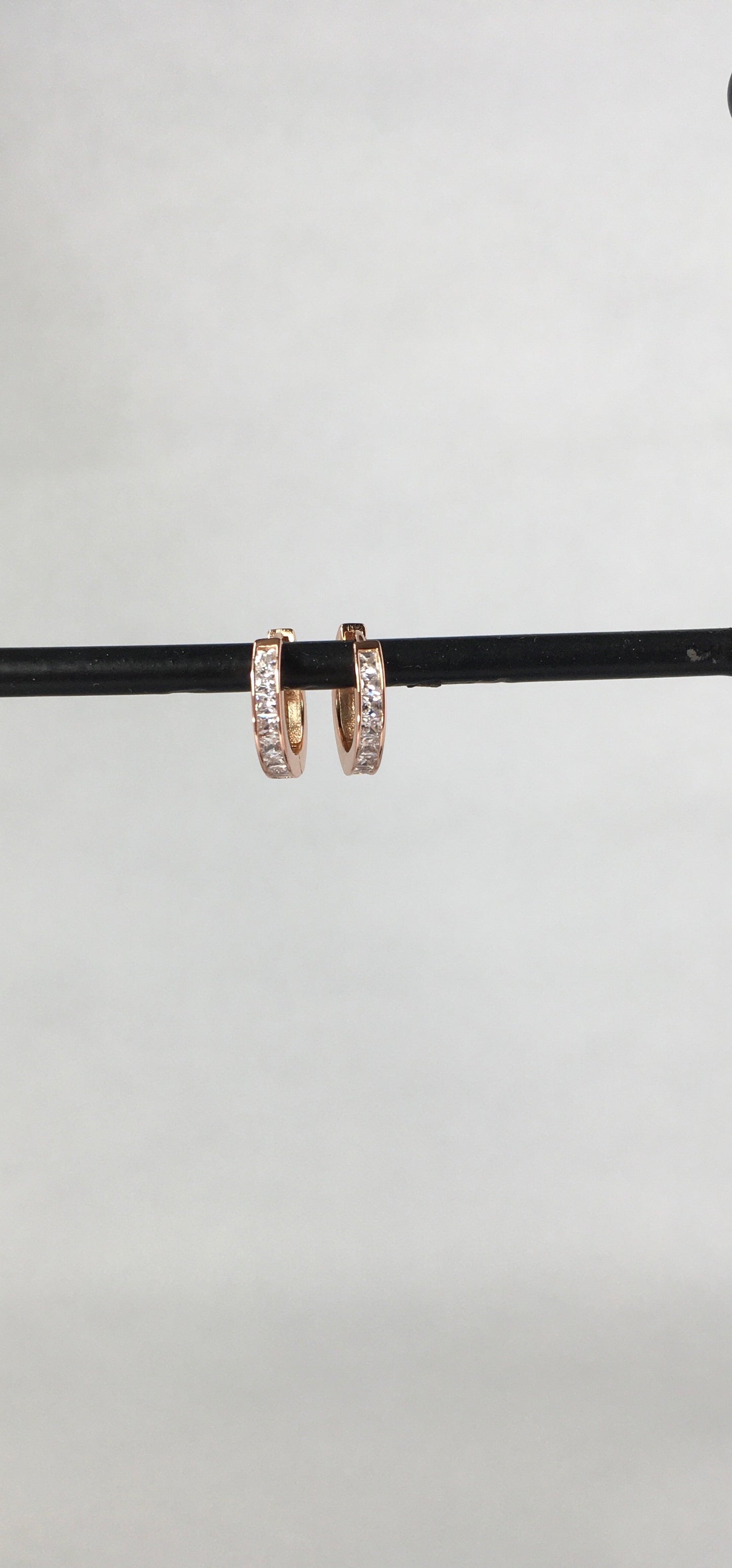 RG Princess Cut CZ Hoop Earrings