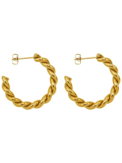 Maka Titanium Steel Twisted Hoop Earrings