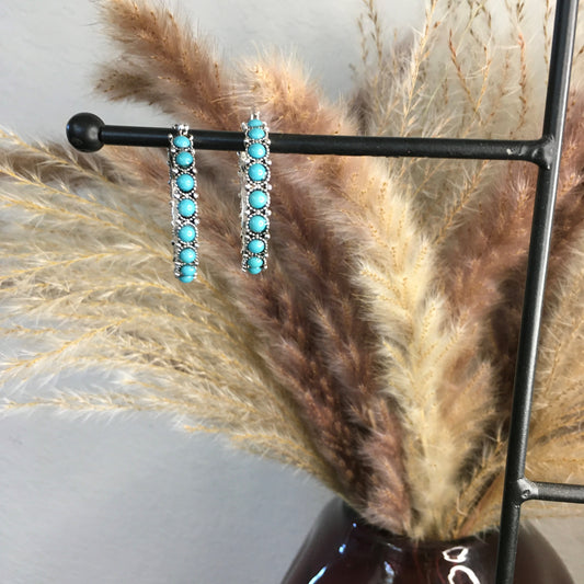 Tess - Turquoise Hoop Earrings