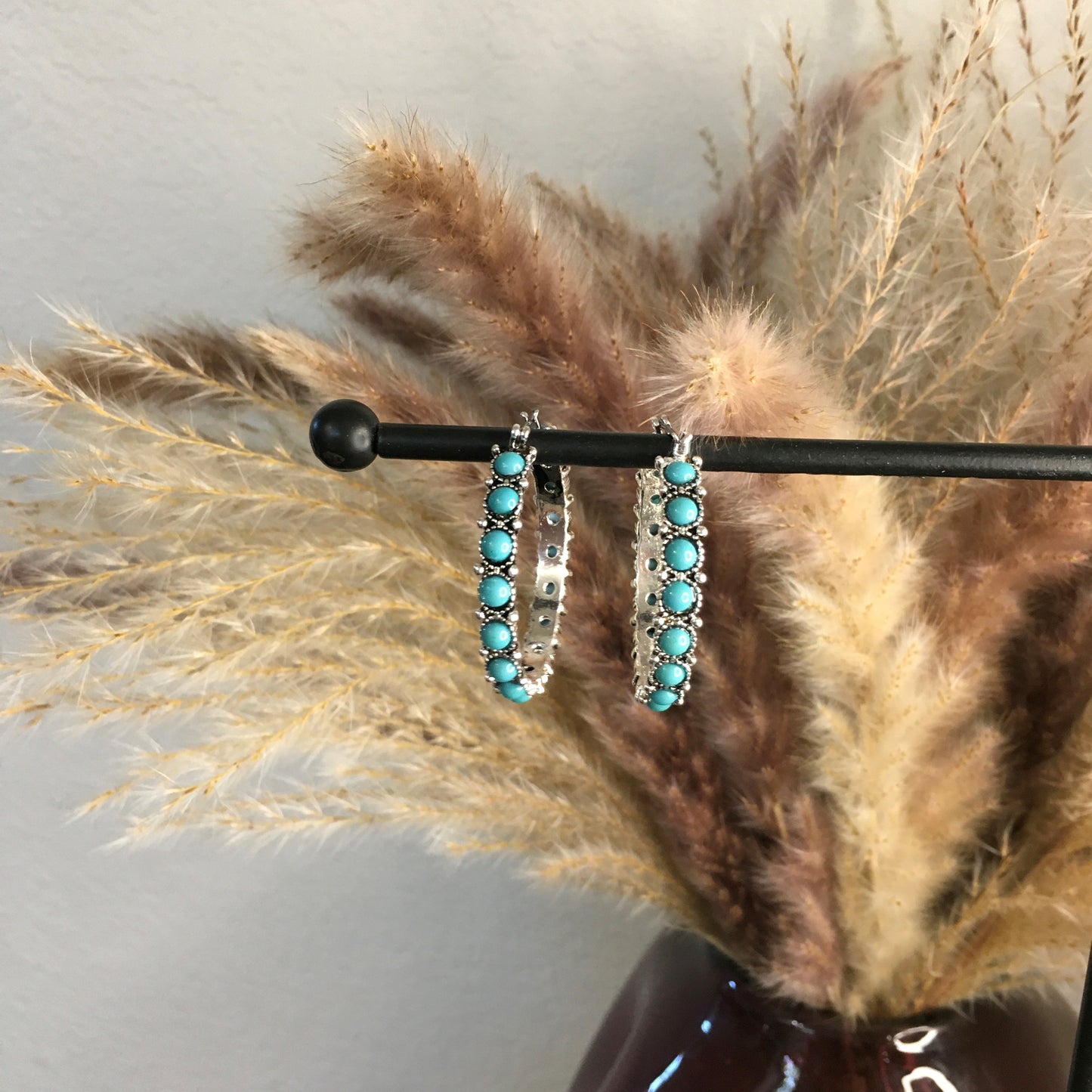 Tess - Turquoise Hoop Earrings