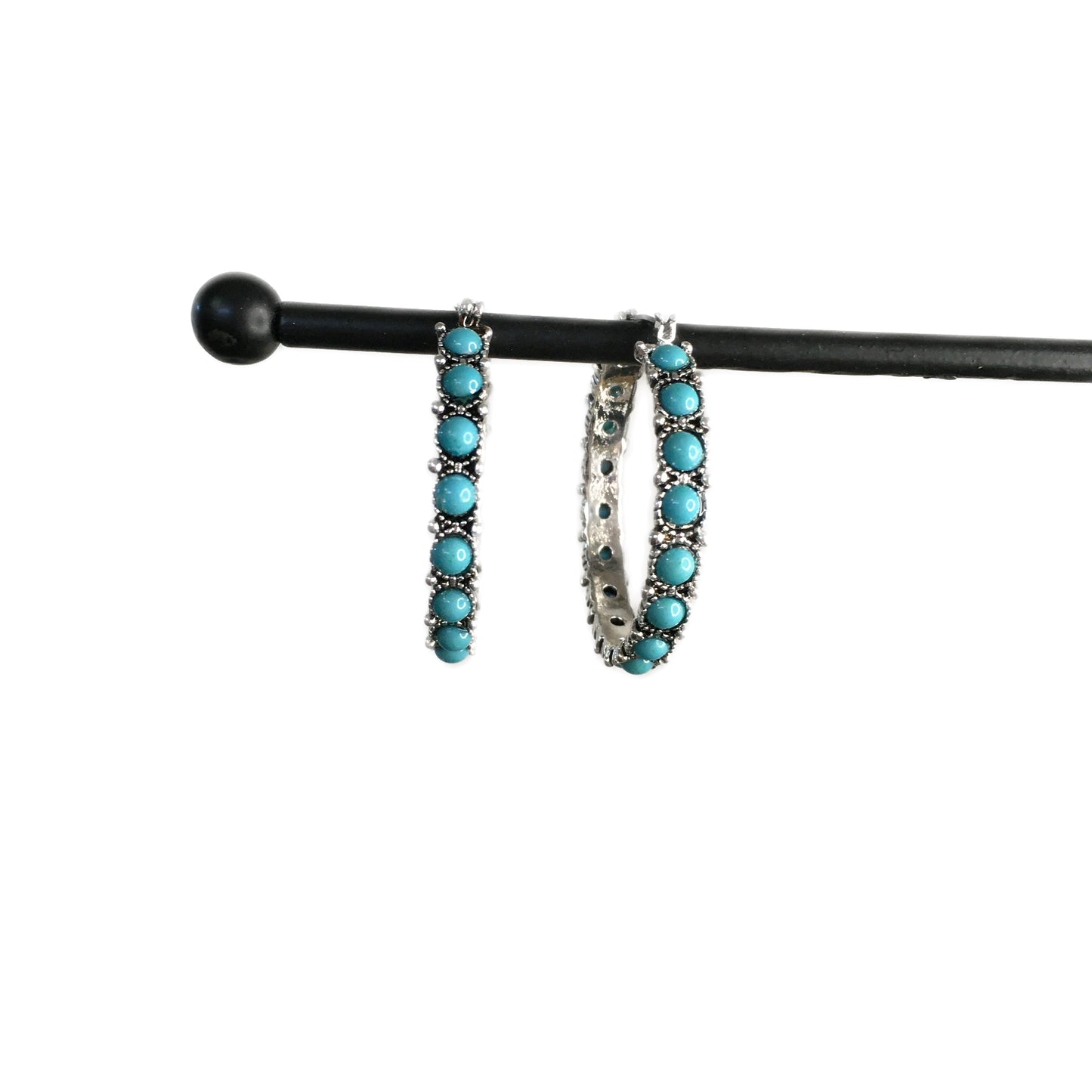 Tess - Turquoise Hoop Earrings